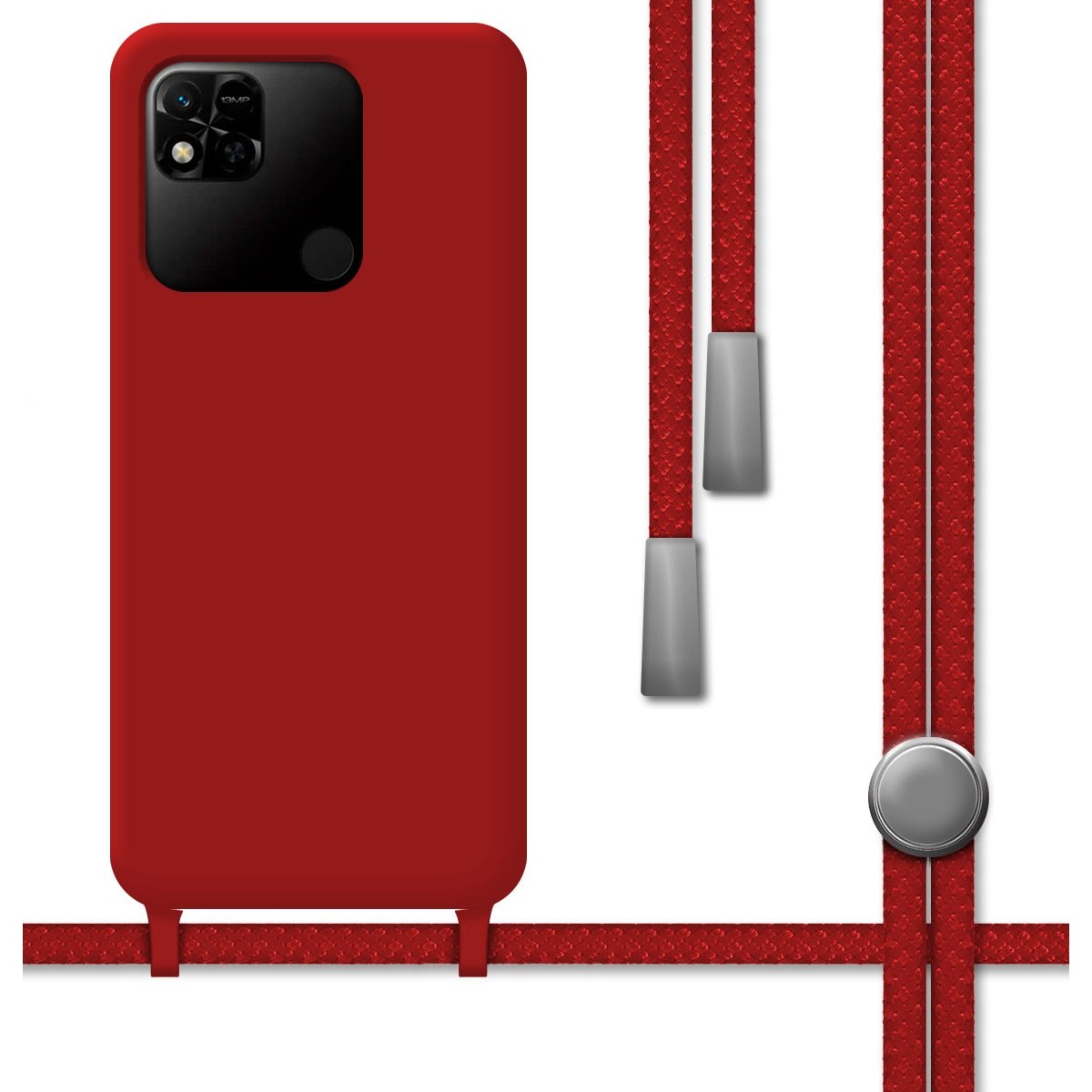 Funda Silicona Líquida con Cordón compatible con Xiaomi Redmi 10A color Roja