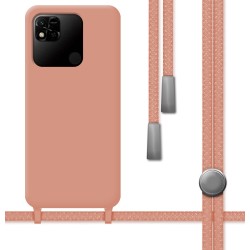 Funda Silicona Líquida con Cordón para Xiaomi Redmi 10A color Rosa