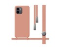 Funda Silicona Líquida con Cordón para Xiaomi Redmi A1 color Rosa