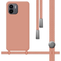 Funda Silicona Líquida con Cordón para Xiaomi Redmi A1 color Rosa