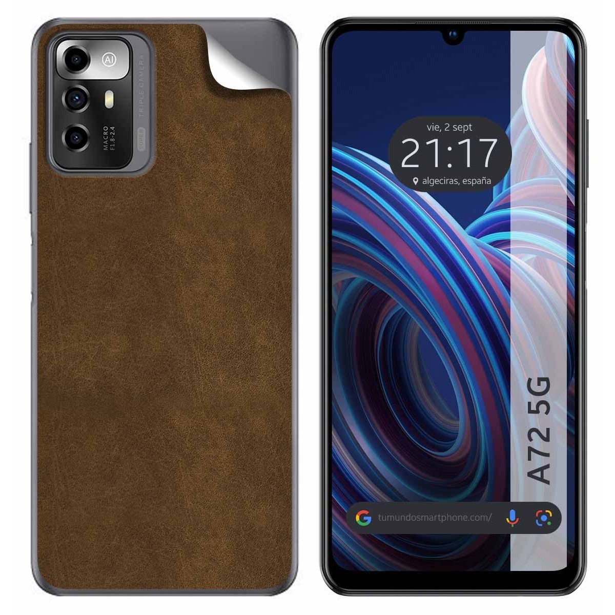 Pegatina Vinilo Autoadhesiva Textura Piel para ZTE Blade A72 5G