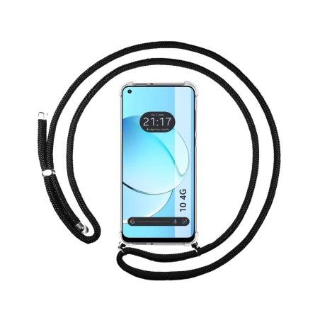 Funda Colgante Transparente para Realme 10 4G con Cordon Negro