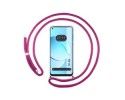 Funda Colgante Transparente para Realme 10 4G con Cordon Rosa Fucsia