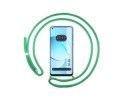 Funda Colgante Transparente para Realme 10 4G con Cordon Verde Agua