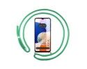 Funda Colgante Transparente para Samsung Galaxy A14 4G / 5G con Cordon Verde Agua