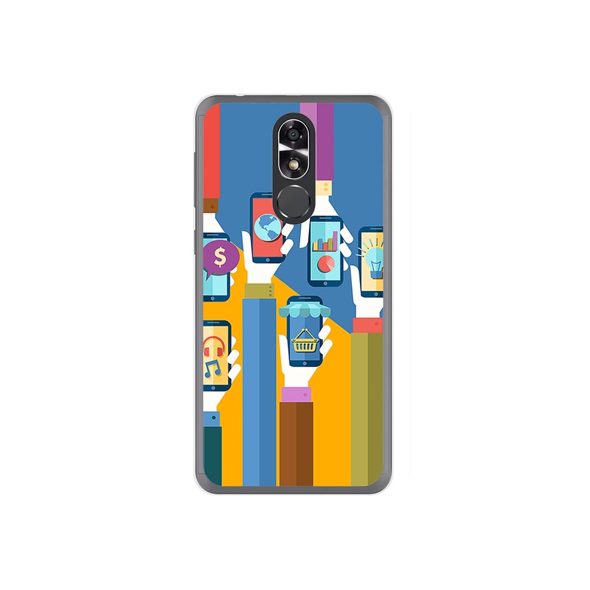 Funda Gel Tpu para Cubot R9 Diseño Apps Dibujos