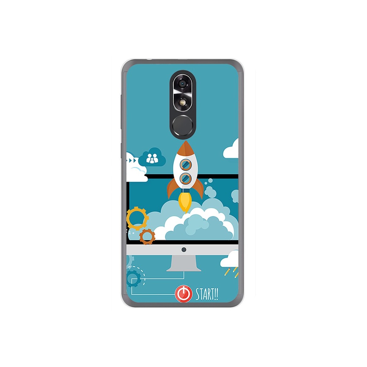 Funda Gel Tpu para Cubot R9 Diseño Cohete Dibujos