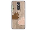 Funda Gel Tpu para Cubot R9 Diseño Corazones Madera Dibujos