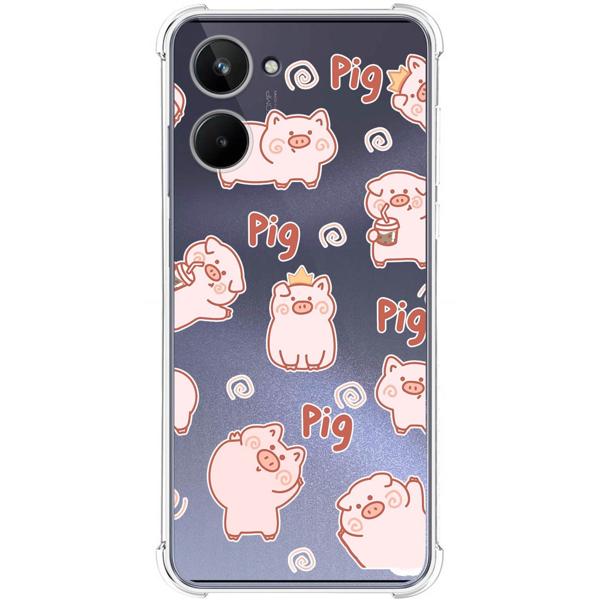 Funda Silicona Antigolpes para Realme 10 4G diseño Cerdos Dibujos