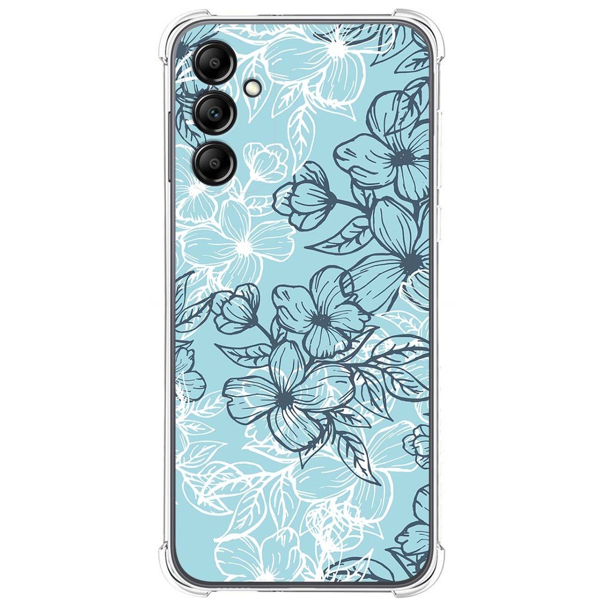 Funda Silicona Antigolpes para Samsung Galaxy A14 4G / 5G diseño Flores 03 Dibujos