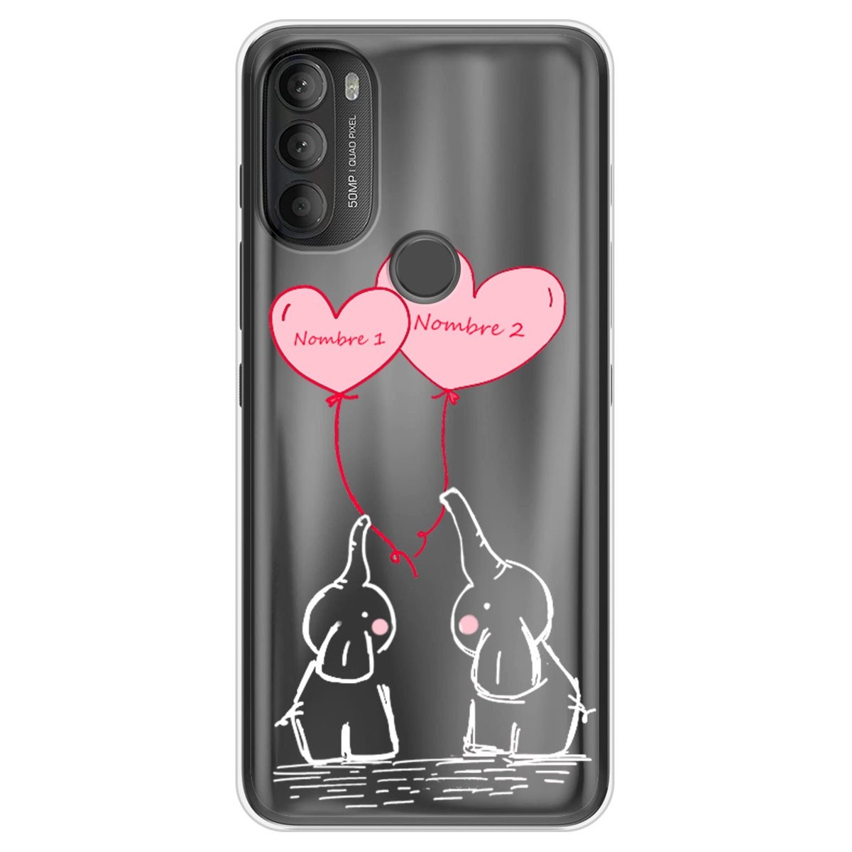 Funda Silicona diseño Elefantes con nombres