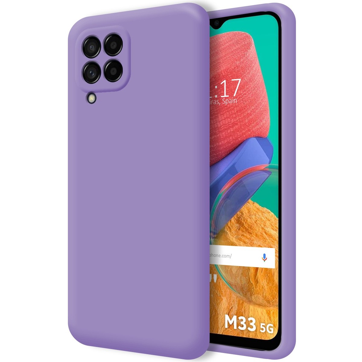 Funda Silicona Líquida Ultra Suave para Samsung Galaxy M33 5G color Morada