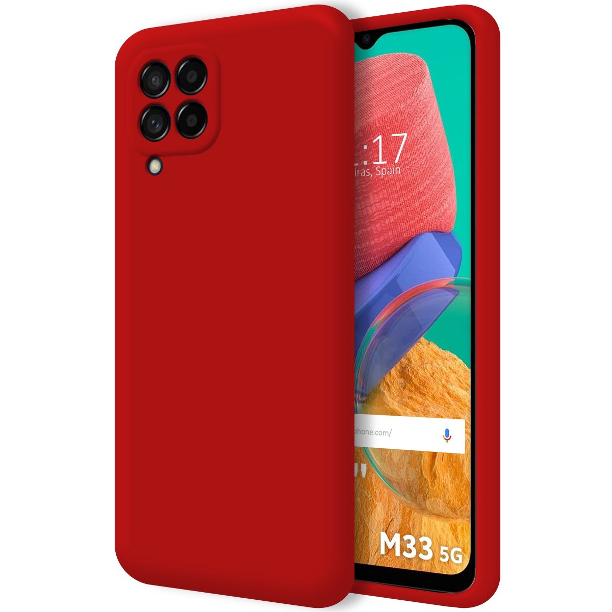 Funda Silicona Líquida Ultra Suave para Samsung Galaxy M33 5G color Roja