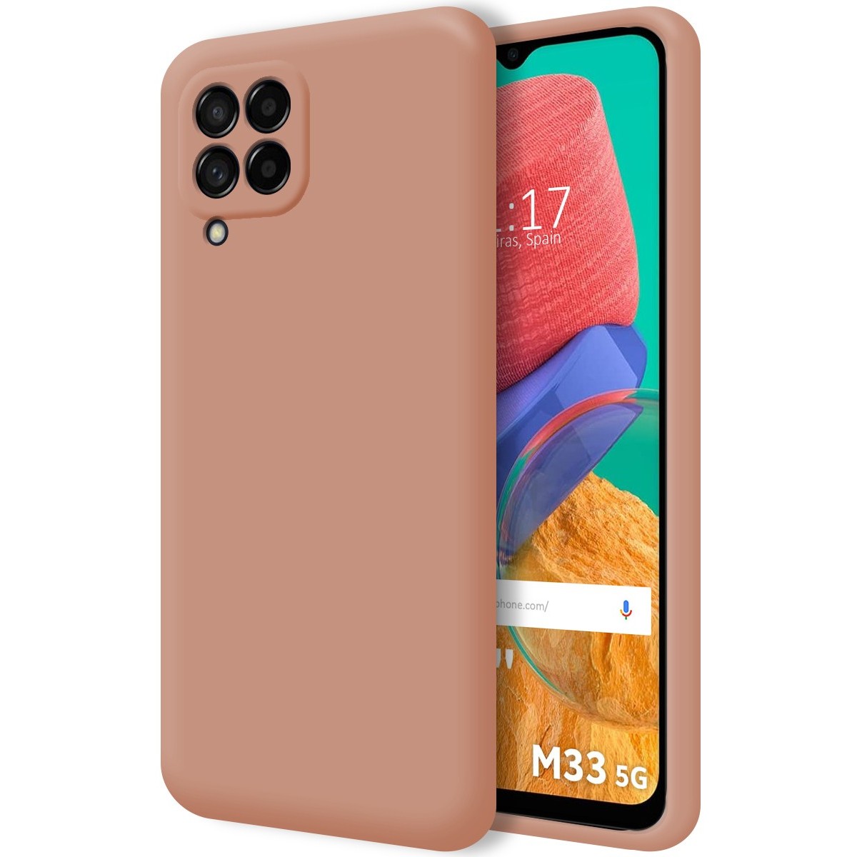 Funda Silicona Líquida Ultra Suave para Samsung Galaxy M33 5G color Rosa