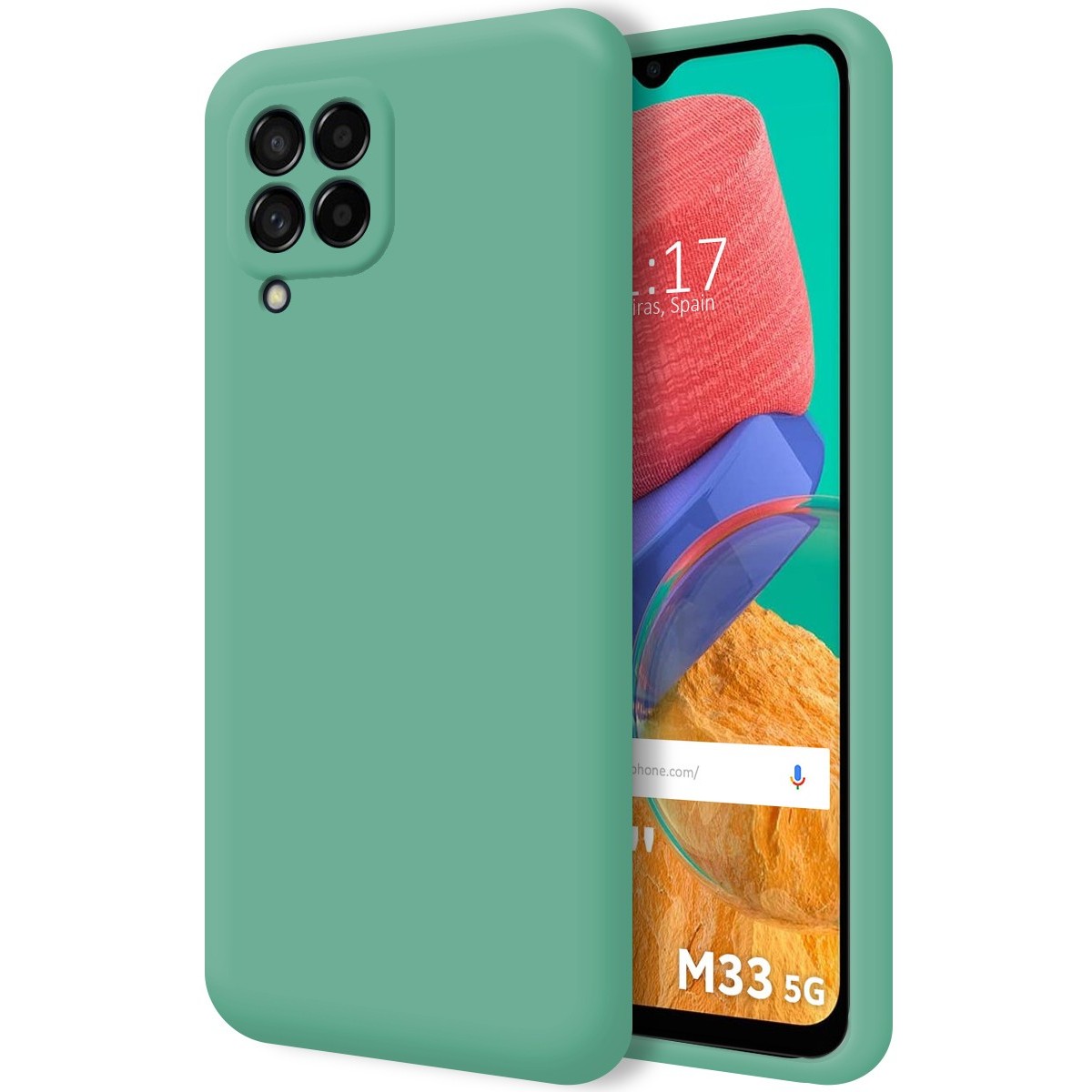 Funda Silicona Líquida Ultra Suave para Samsung Galaxy M33 5G color Verde