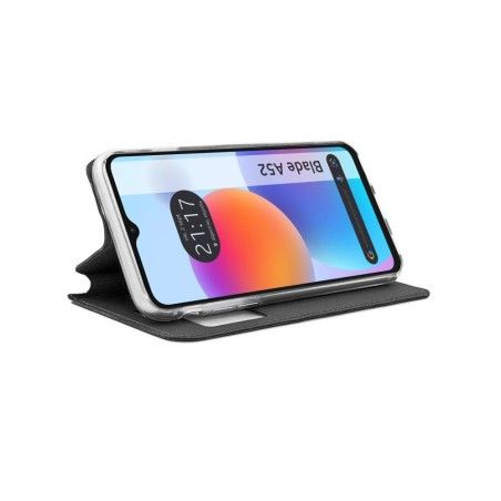 Funda Libro Soporte con Ventana para ZTE Blade A52 color Negra