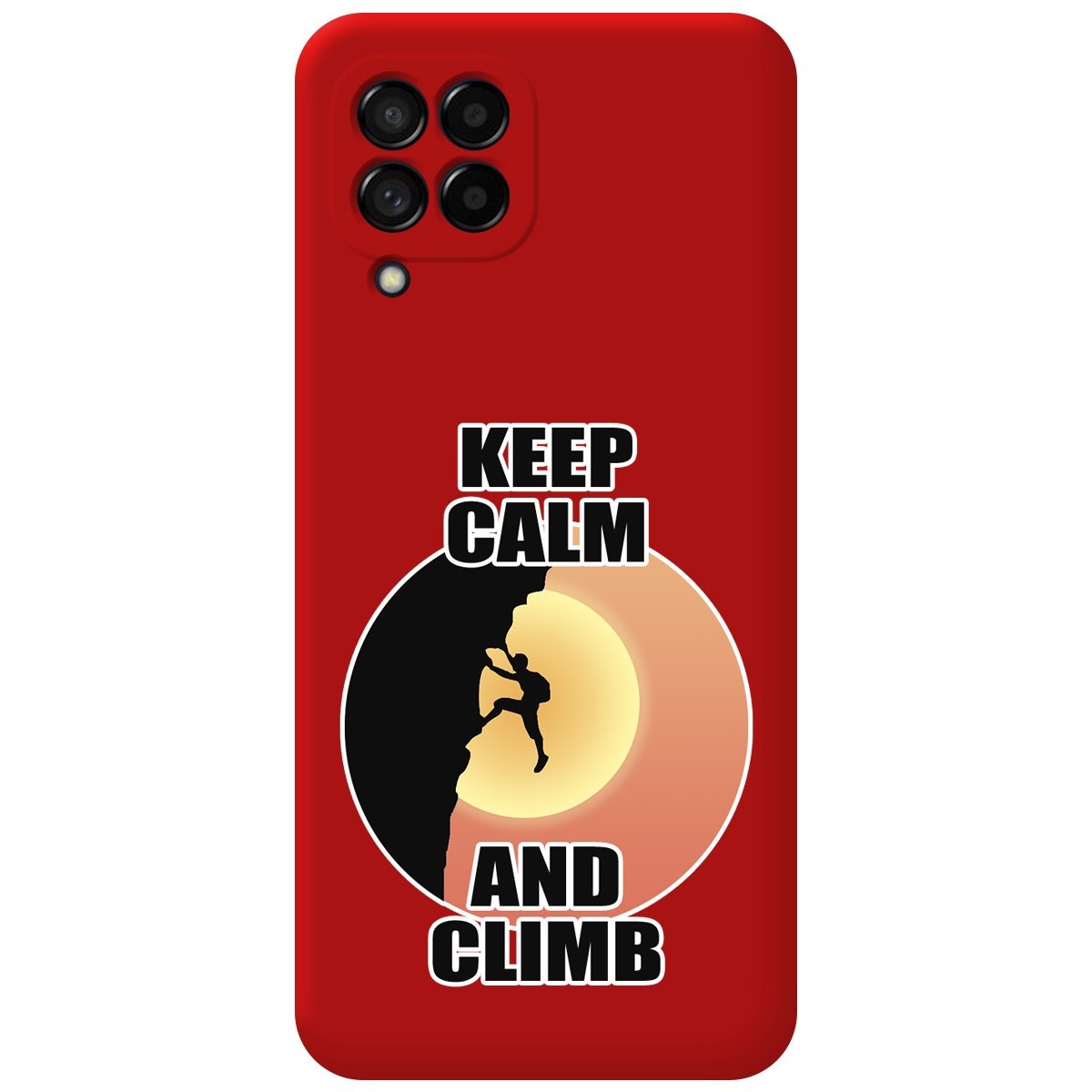 Funda Silicona Líquida Roja para Samsung Galaxy M33 5G diseño Hombre Escalada Dibujos