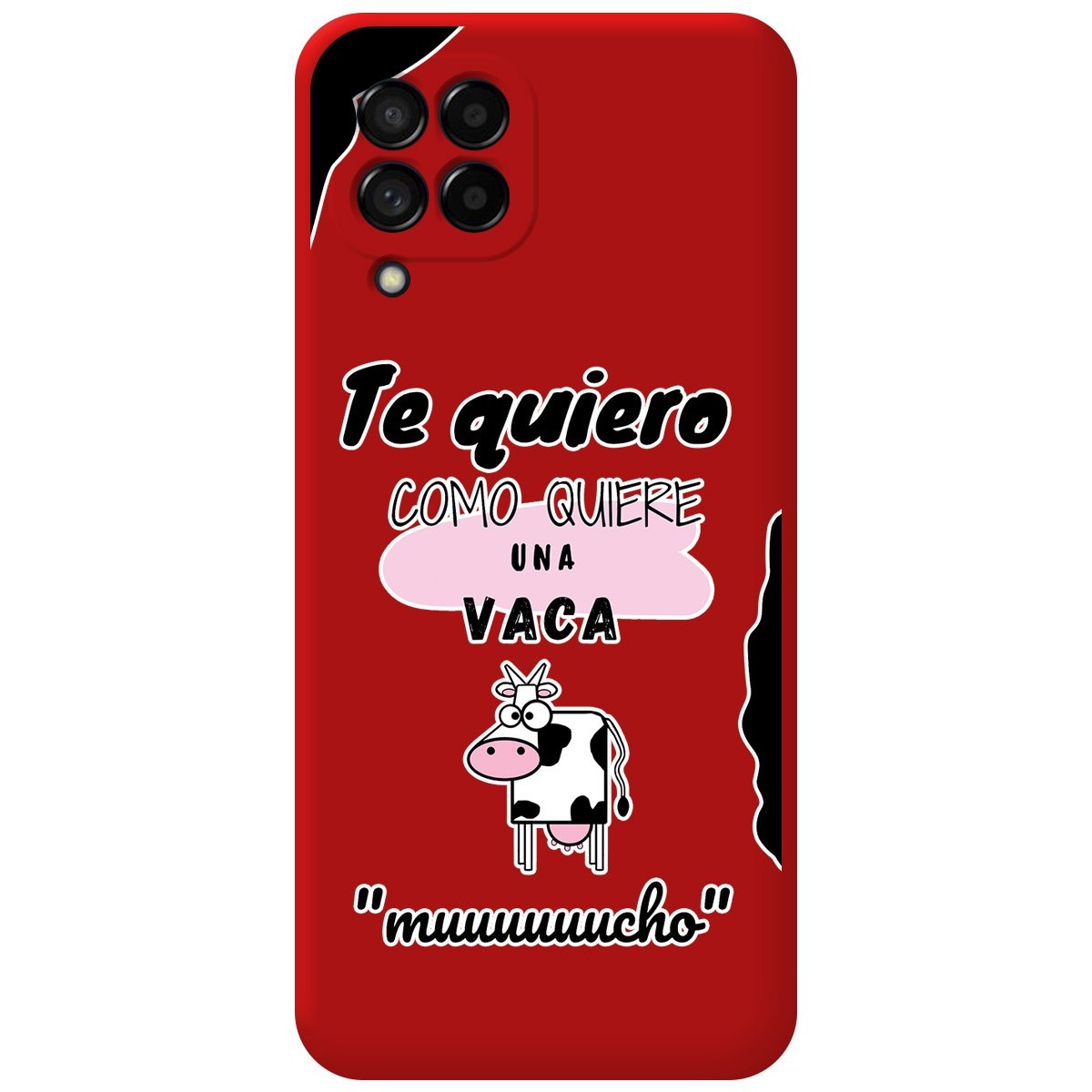 Funda Silicona Líquida Roja para Samsung Galaxy M33 5G diseño Vaca Dibujos