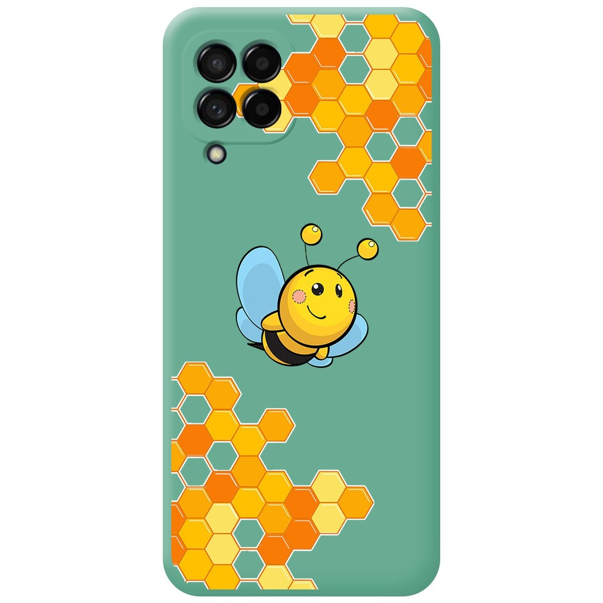 Funda Silicona Líquida Verde para Samsung Galaxy M33 5G diseño Abeja Dibujos