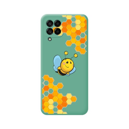 Funda Silicona Líquida Verde para Samsung Galaxy M33 5G diseño Abeja Dibujos