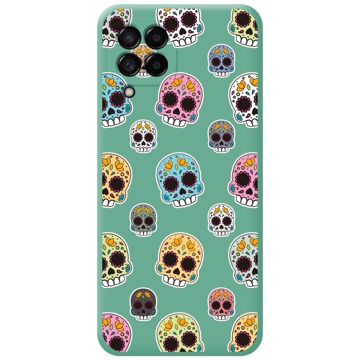 Funda Silicona Líquida Verde para Samsung Galaxy M33 5G diseño Catrina Dibujos