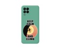 Funda Silicona Líquida Verde para Samsung Galaxy M33 5G diseño Hombre Escalada Dibujos