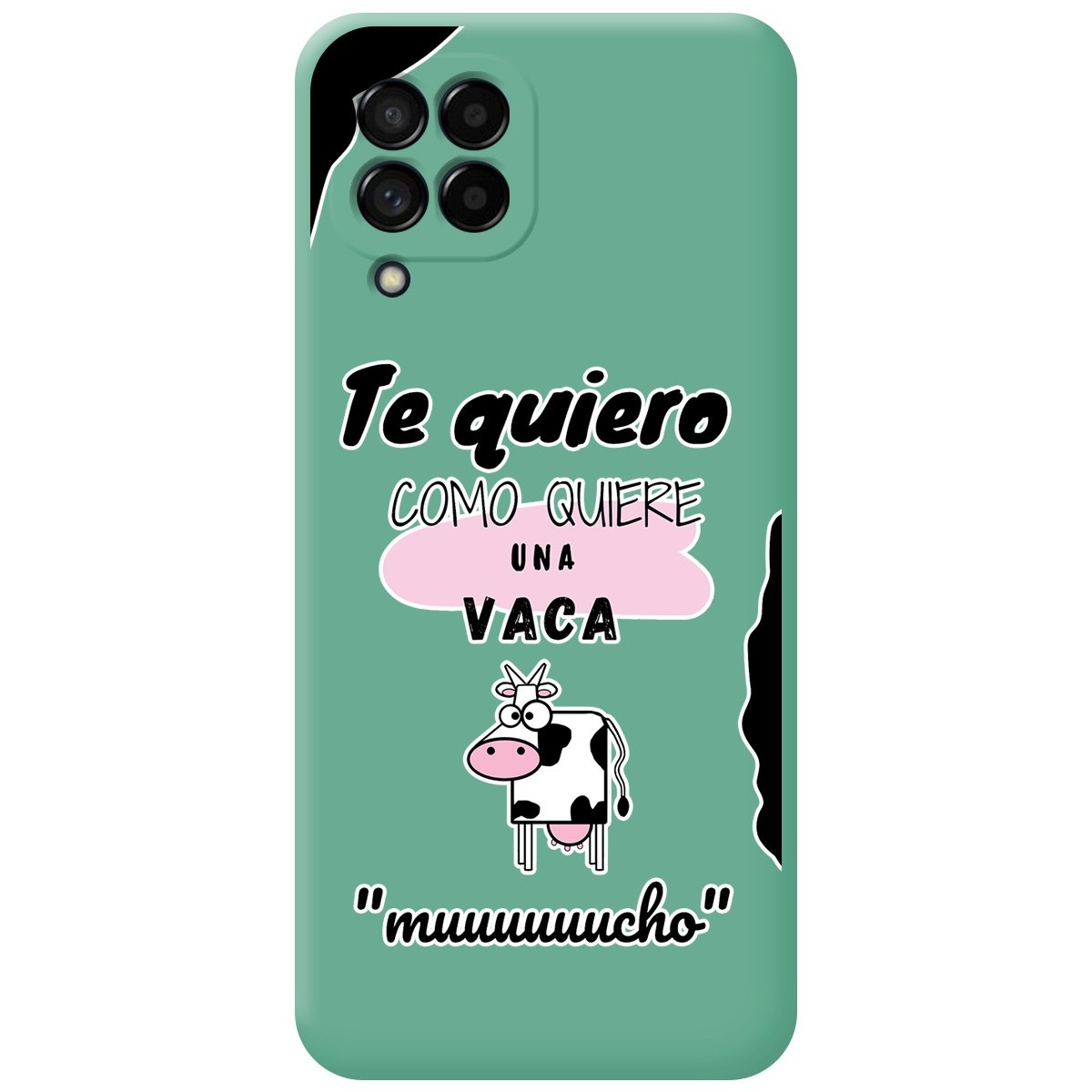 Funda Silicona Líquida Verde para Samsung Galaxy M33 5G diseño Vaca Dibujos