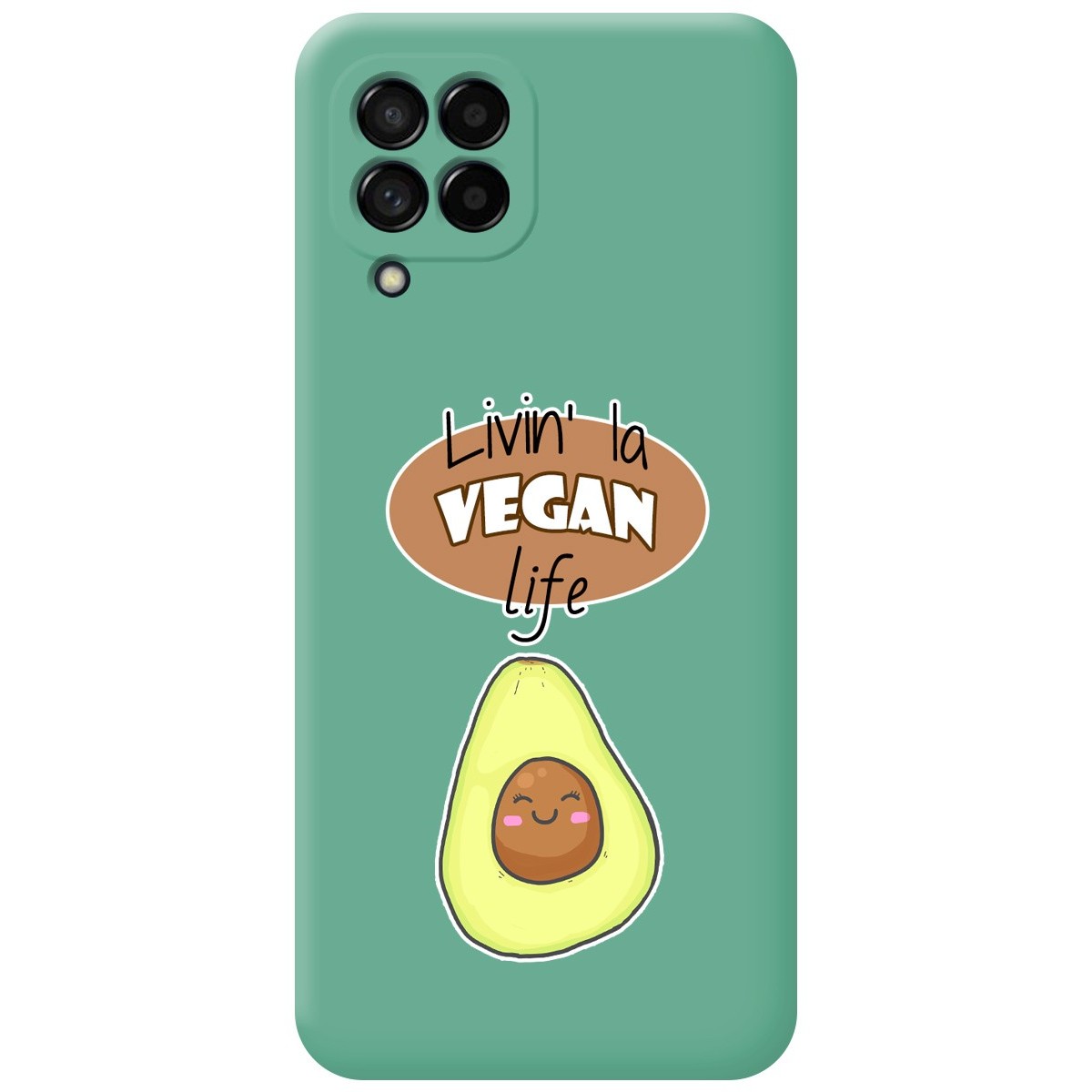 Funda Silicona Líquida Verde para Samsung Galaxy M33 5G diseño Vegan Life Dibujos