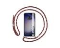 Funda Colgante Transparente para Samsung Galaxy S23+ Plus 5G con Cordon Rosa / Dorado