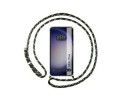 Funda Colgante Transparente para Samsung Galaxy S23+ Plus 5G con Cordon Verde / Dorado