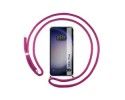 Funda Colgante Transparente para Samsung Galaxy S23+ Plus 5G con Cordon Rosa Fucsia