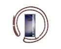 Funda Colgante Transparente para Samsung Galaxy S23 Ultra 5G con Cordon Rosa / Dorado