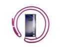 Funda Colgante Transparente para Samsung Galaxy S23 Ultra 5G con Cordon Rosa Fucsia