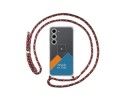 Personaliza tu Funda Colgante Transparente para Samsung Galaxy S23 5G con Cordon Rosa / Dorado Dibujo Personalizada
