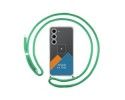 Personaliza tu Funda Colgante Transparente para Samsung Galaxy S23 5G con Cordon Verde Agua Dibujo Personalizada