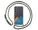Personaliza tu Funda Colgante Transparente para Samsung Galaxy S23+ Plus 5G con Cordon Verde / Dorado Dibujo Personalizada