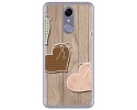 Funda Gel Tpu para Cubot Note Plus Diseño Corazones Madera Dibujos