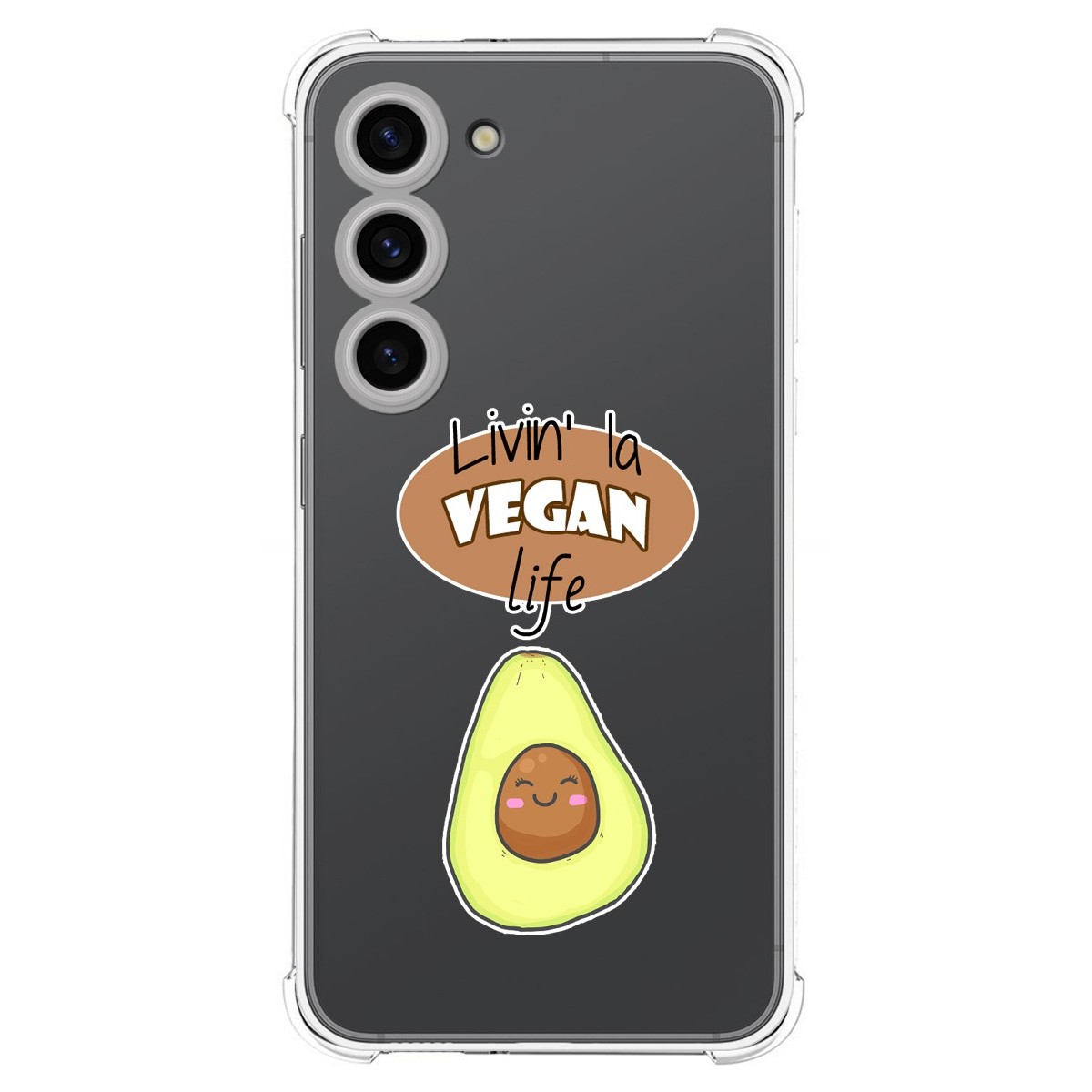 Funda Silicona Antigolpes para Samsung Galaxy S23 5G diseño Vegan Life Dibujos