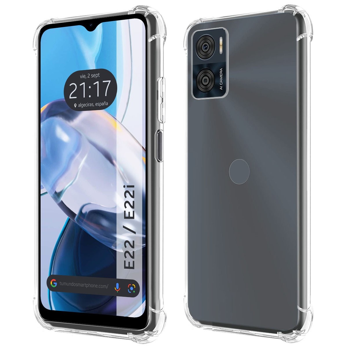 Funda Silicona Antigolpes Transparente para Motorola Moto E22 / E22i