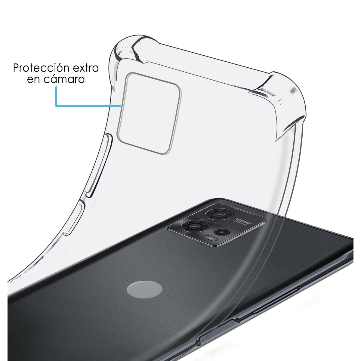 Funda Silicona Antigolpes Transparente para Motorola Moto G72 4G