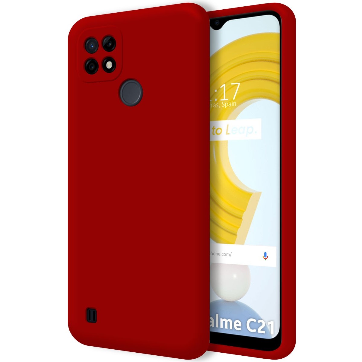 Funda Silicona Líquida Ultra Suave para Realme C21Y / C25Y color Roja