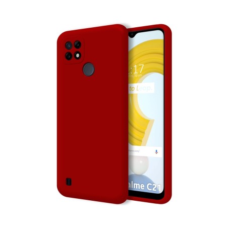 Funda Silicona Líquida Ultra Suave para Realme C21Y / C25Y color Roja