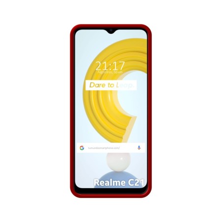 Funda Silicona Líquida Ultra Suave para Realme C21Y / C25Y color Roja
