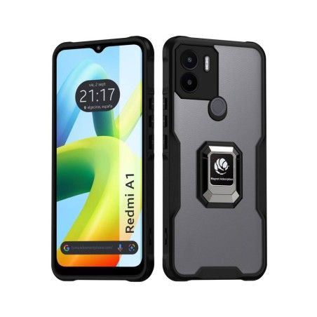 Funda Bumper Borde Negra con Anillo para Xiaomi Redmi A1 / A1 Plus