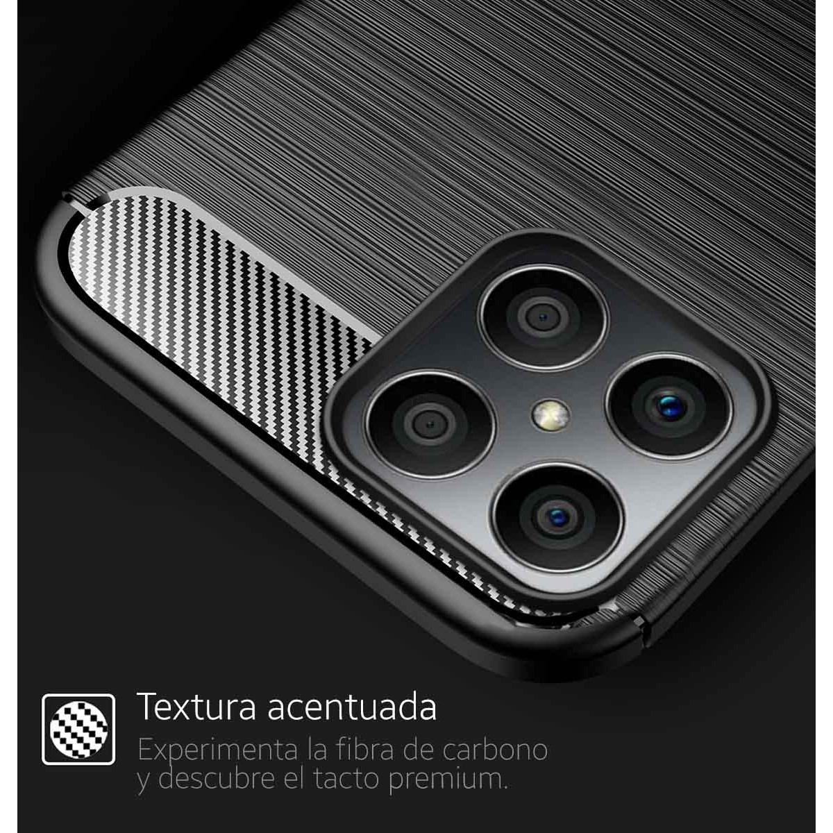 Funda Gel Tpu Tipo Carbon Negra para Huawei Honor X8