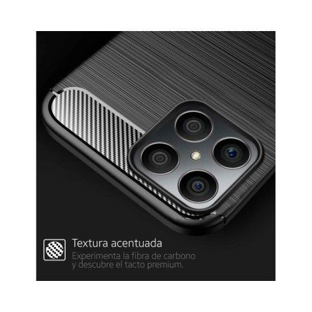 Funda Gel Tpu Tipo Carbon Negra para Huawei Honor X8