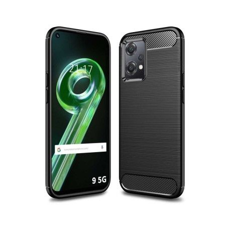 Funda Gel Tpu Tipo Carbon Negra para Realme 9 Pro 5G