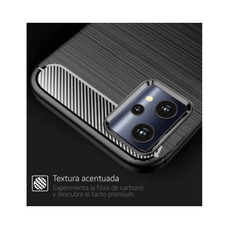 Funda Gel Tpu Tipo Carbon Negra para Realme 9 Pro 5G