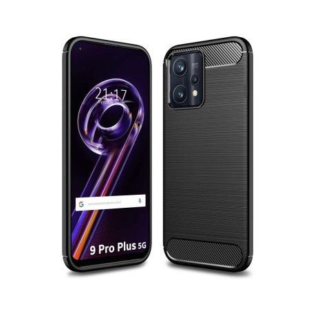 Funda Gel Tpu Tipo Carbon Negra para Realme 9 Pro Plus 5G