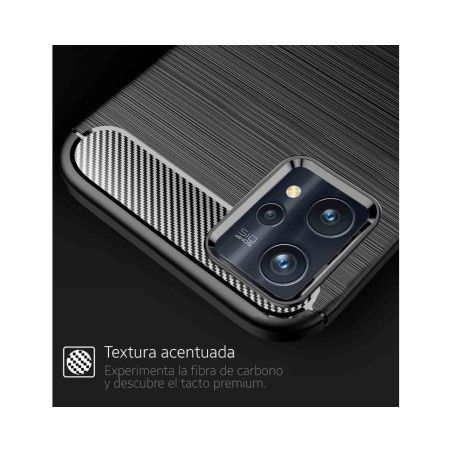 Funda Gel Tpu Tipo Carbon Negra para Realme 9 Pro Plus 5G